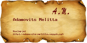 Adamovits Melitta névjegykártya