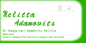 melitta adamovits business card